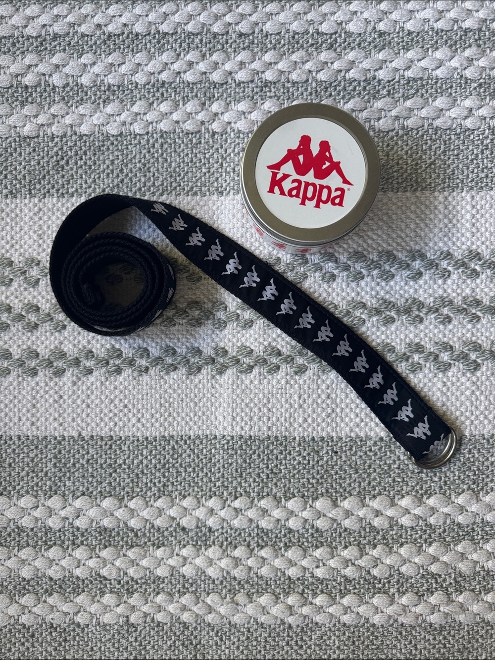 Kappa Black Belt with White Logo Repeat